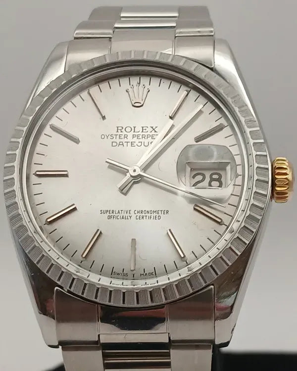 Rolex Datejust 36MM Silver Dial Aftermarket Steel Bracelet (16030)