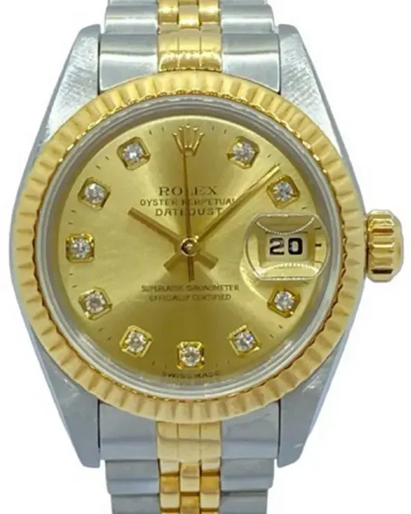 1999 Rolex Lady-Datejust 26MM Champagne Dial Two-Tone Jubilee Bracelet (69173)