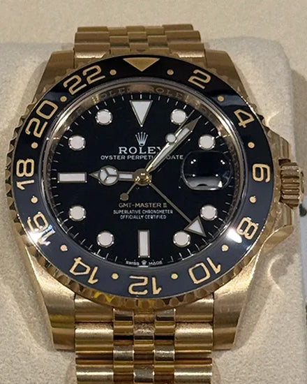 2024 Rolex GMT-Master II 40MM Black Dial Yellow Gold Jubilee Bracelet (126718GRNR)