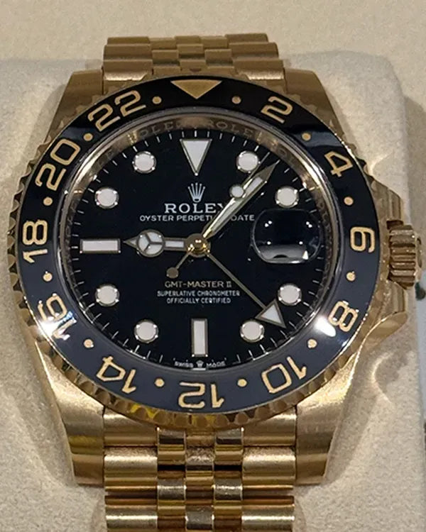 2024 Rolex GMT-Master II 40MM Black Dial Yellow Gold Jubilee Bracelet (126718GRNR)
