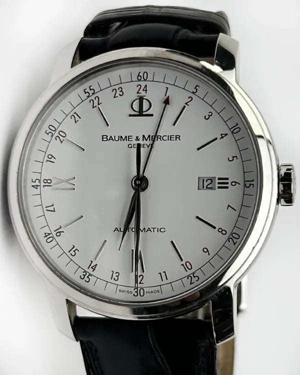 Baume & Mercier Classima GMT 42MM White Dial Leather Strap (M0A08462)