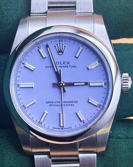 2025 Rolex Oyster Perpetual 34MM Lavender Dial Oyster Bracelet (124200)