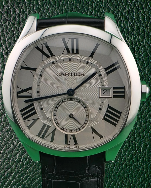 Cartier Drive De Cartier 41MM Silver Dial Leather Strap (WSNM0015)