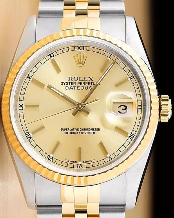 Rolex Datejust 36MM Champagne Dial Two-Tone Jubilee Bracelet (16233)