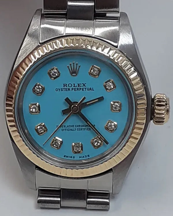 Rolex Oyster Perpetual 26MM Blue Dial Two-Tone Jubilee Bracelet (6719)