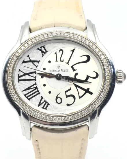 2012 Audemars Piguet Millenary Ladies 39MM White Dial Leather Strap (77301ST.ZZ.D015CR.01)