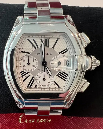 Cartier Roadster Chronograph XL 40MM Silver Dial Steel Bracelet (W62019X6)