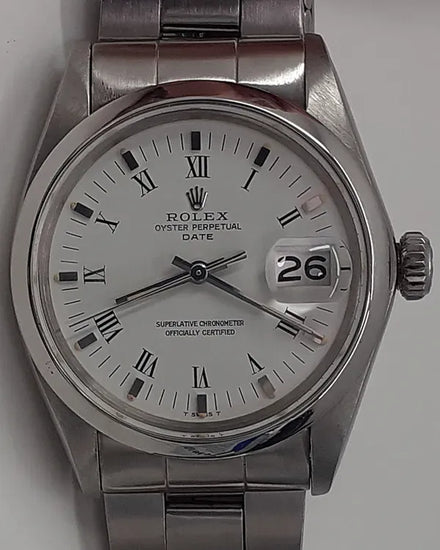 Rolex Oyster Perpetual Date 34MM White Dial Oyster Bracelet (1501)