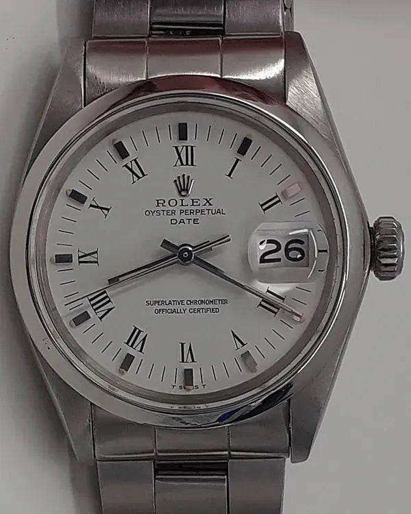Rolex Oyster Perpetual Date 34MM White Dial Oyster Bracelet (1500)