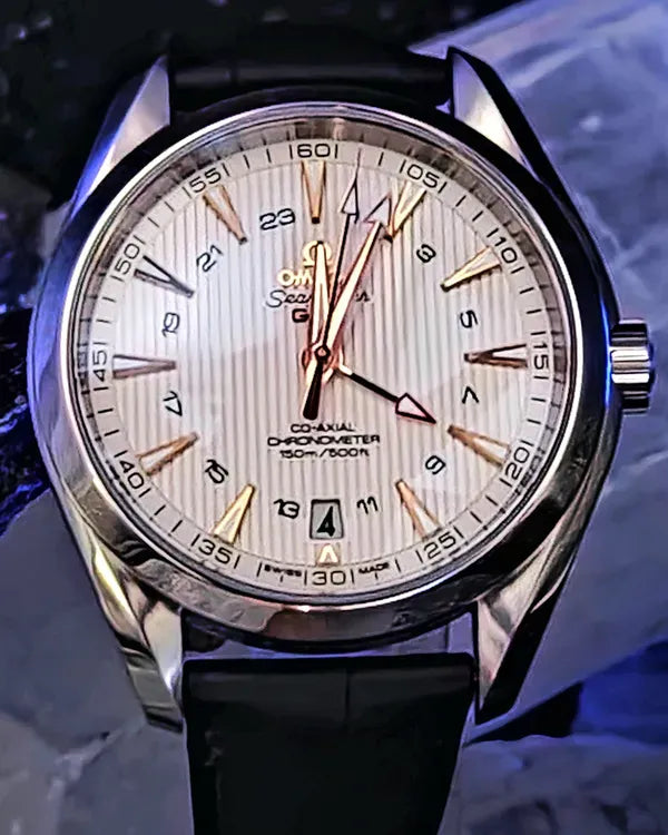 2023 Omega Seamaster Aqua Terra 150M GMT 43MM Silver Dial Leather Strap (231.13.43.22.02.004)