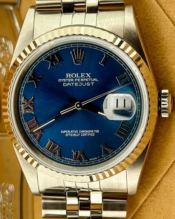 1990 (E Serial) Rolex Datejust 36MM Blue Dial Jubilee Bracelet (16234)