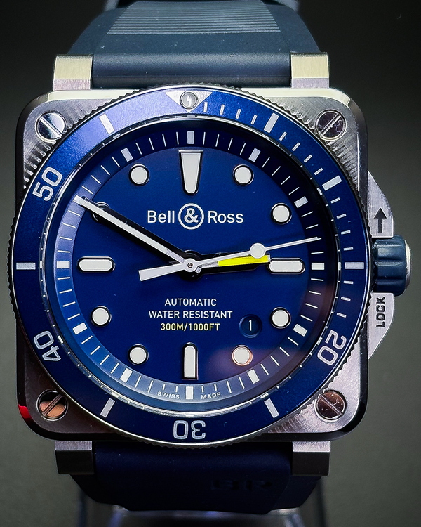 2023 Bell & Ross BR 03-92 Diver 42MM Blue Dial Rubber Strap (BR0392-D-BU-ST/SRB)