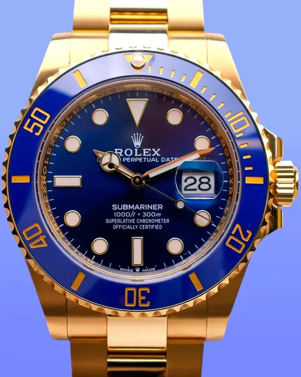 2023 Rolex Submariner Date "Bluesy" 41MM Blue Dial Yellow Gold Oyster Bracelet (126618LB)