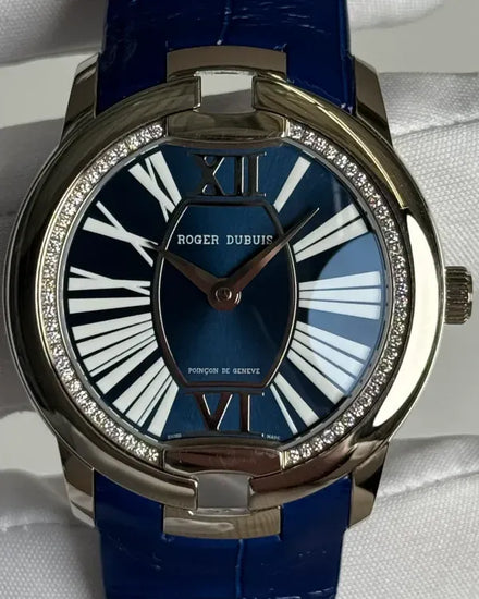 Roger Dubuis Velvet 36MM Blue Dial Leather Strap (DBVE0048)