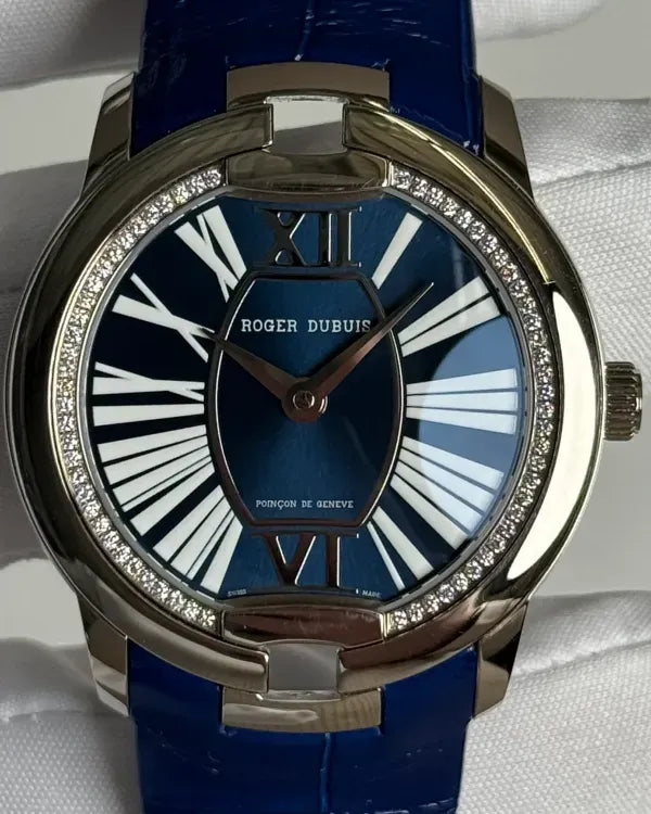Roger Dubuis Velvet 36MM Blue Dial Leather Strap (DBVE0048)