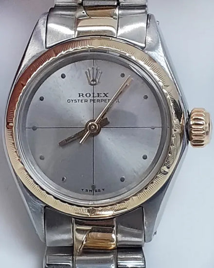 Rolex Oyster Perpetual Lady Date 26MM Silver Dial Two-Tone Oyster Bracelet (6621)