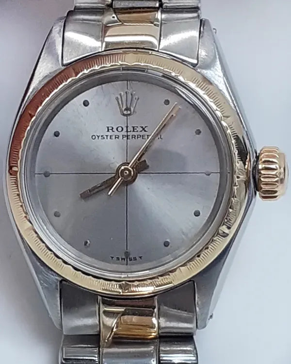 Rolex Oyster Perpetual Lady Date 26MM Silver Dial Two-Tone Oyster Bracelet (6621)