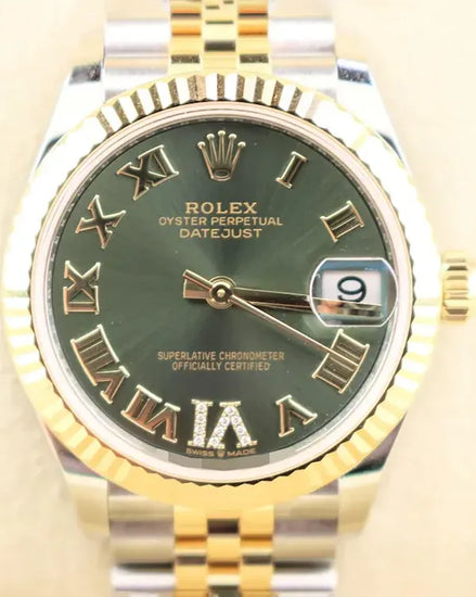 2025 Rolex Datejust 31MM Green Dial Two-Tone Super Jubilee Bracelet (278273)