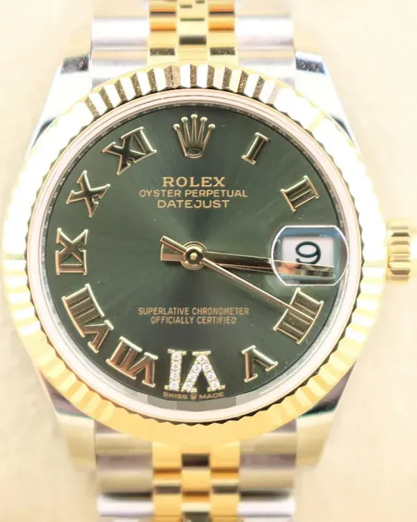 2025 Rolex Datejust 31MM Green Dial Two-Tone Super Jubilee Bracelet (278273)