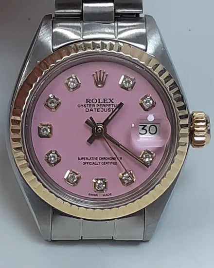 Rolex Lady-Datejust 26MM Aftermarket Pink Dial Oyster Bracelet (6917)
