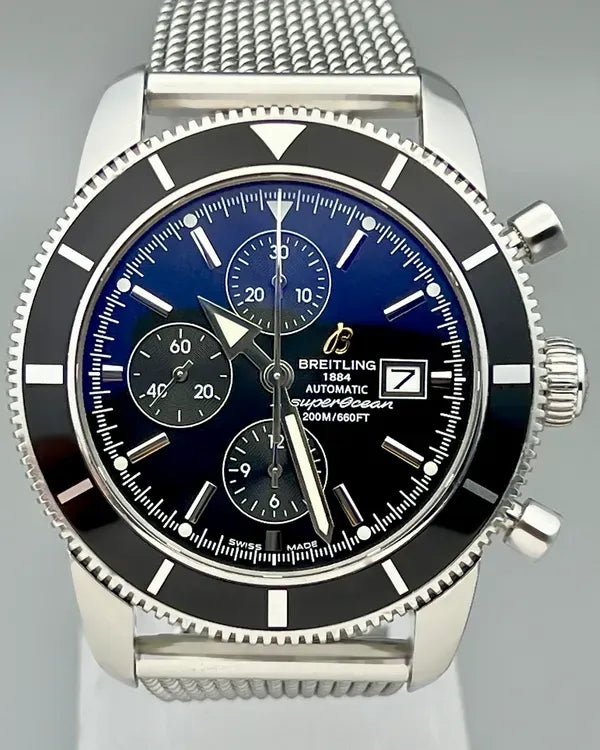No Reserve - 2014 Breitling Superocean Heritage 46MM Black Dial Steel Bracelet (A1332024/B908)