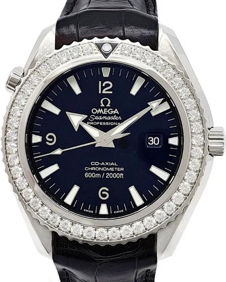 2013 Omega Seamaster Planet Ocean 600M 45.5MM Black Dial Leather Strap (222.18.46.20.01.001)