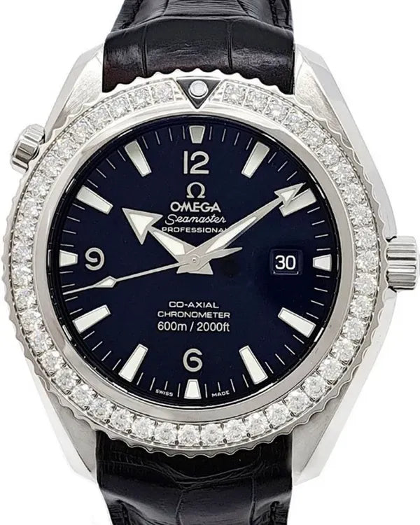 2013 Omega Seamaster Planet Ocean 600M 45.5MM Black Dial Leather Strap (222.18.46.20.01.001)