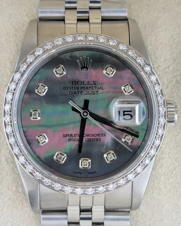 1989 (L Serial) Rolex Datejust 36MM Aftermarket Mother of Pearl Dial Jubilee Bracelet (16234)