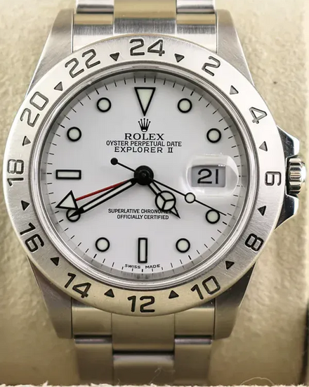 2000 (P Serial) Rolex Explorer II "Polar" 40MM White Dial Oyster Bracelet (16570)