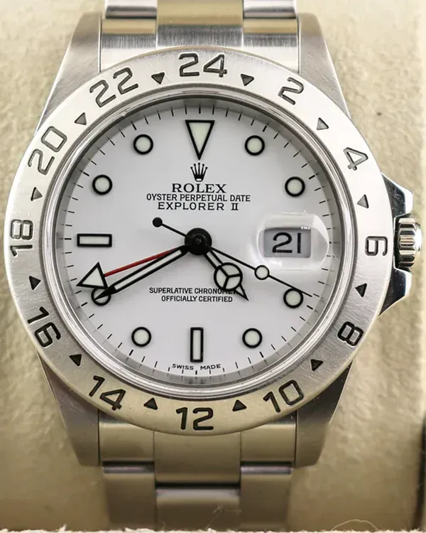 Rolex Explorer II "Polar" 40MM White Dial Oyster Bracelet (16570)