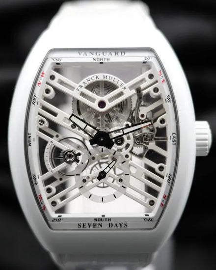 Franck Muller Vanguard Seven Days 45MM Skeleton Dial Leather Strap (V45 S6 SQT TT BC BC SPE)