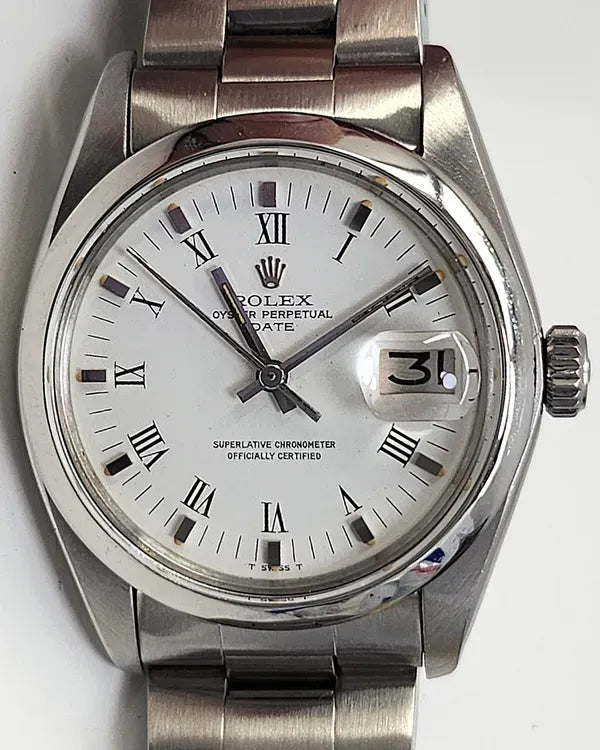 Rolex Oyster Perpetual Date 34MM White Dial Oyster Bracelet (1500)