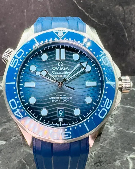 2023 Omega Seamaster Diver 300M "Summer Blue" 42MM Blue Dial Rubber Strap (210.32.42.20.03.002)