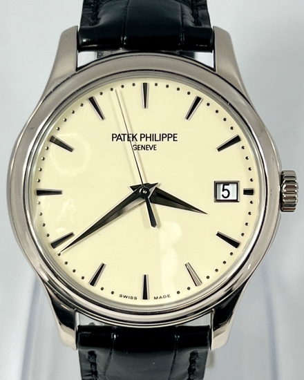 Patek Philippe Calatrava 39MM Ivory Dial Leather Strap (5227G-001)