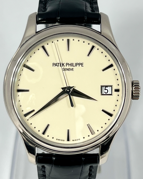 Patek Philippe Calatrava 39MM Ivory Dial Leather Strap (5227G-001)