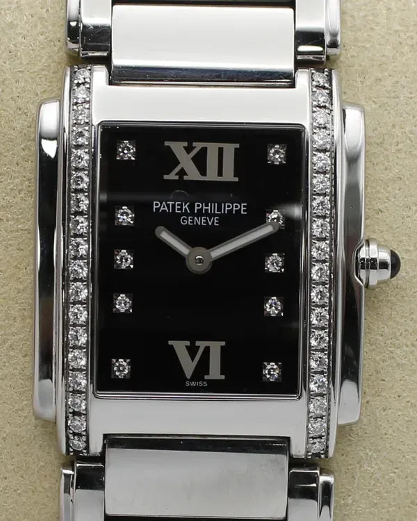 Patek Philippe Twenty-4 25MM Quartz Black Dial Steel Bracelet (4910/10A-001)