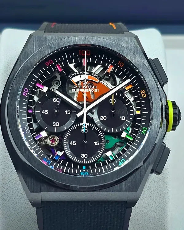2024 Zenith Defy 21 "Chroma II" L. E. 44MM Skeleton Dial Rubber Strap (49.9013.9004/21.R952)