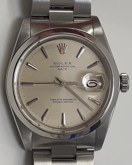 Rolex Oyster Perpetual Date 34MM Silver Dial Oyster Bracelet (1500)