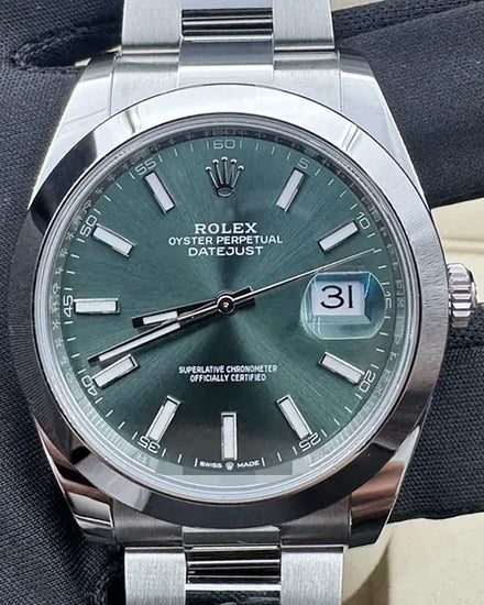 2025 Rolex Datejust 41MM Green Dial Oyster Bracelet (126300)
