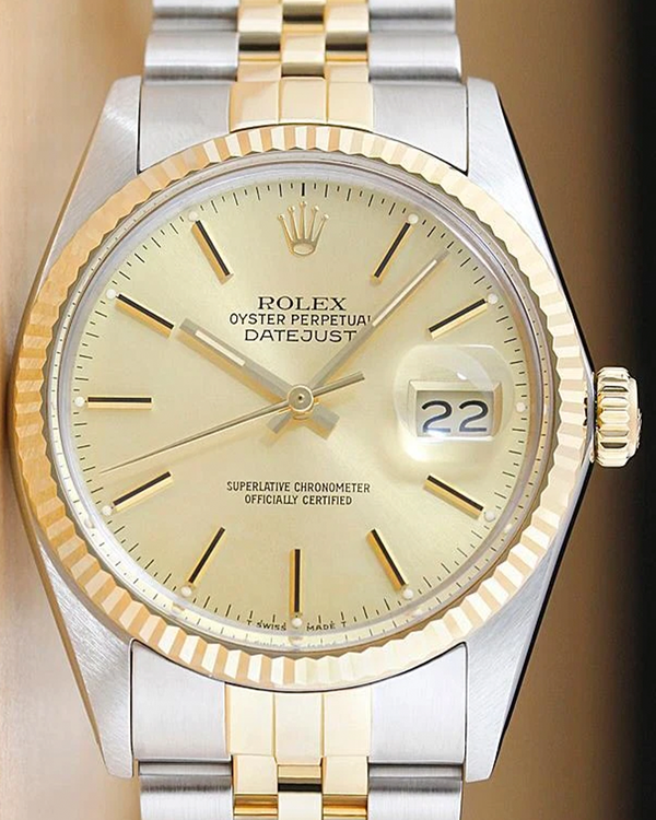 Rolex Datejust 36MM Champagne Dial Two-Tone Jubilee Bracelet (16013)