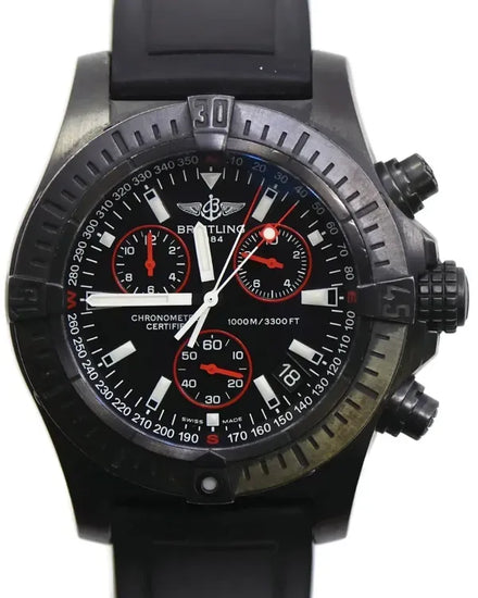 Breitling Avenger Seawolf 45MM Quartz Black Dial Rubber Strap (M73390)
