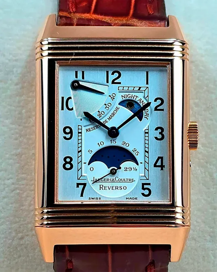 Jaeger-LeCoultre Reverso Sun Moon 26MM Silver Dial Leather Strap (270.2.63)