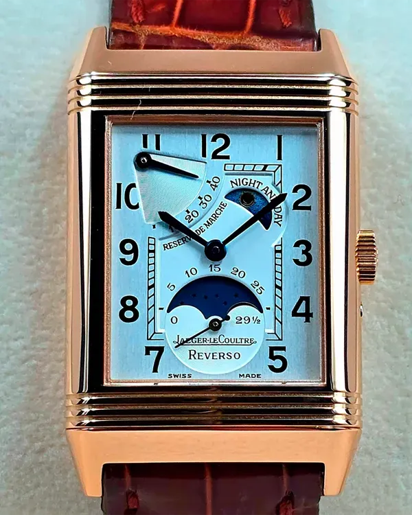 Jaeger-LeCoultre Reverso Sun Moon 26MM Silver Dial Leather Strap (270.2.63)