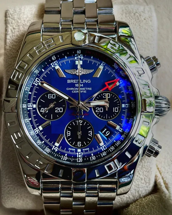 2016 Breitling Chronomat 44MM Blue Dial Steel Bracelet (AB0420)
