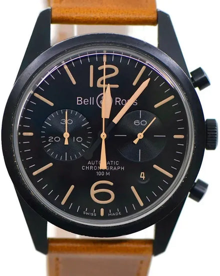 Bell & Ross BR 126 Heritage 42MM Black Dial Leather Strap (BR126-94)