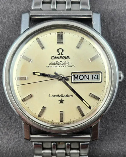 No Reserve - Omega Constellation Day-Date 35MM Silver Dial Steel Bracelet (168.016)