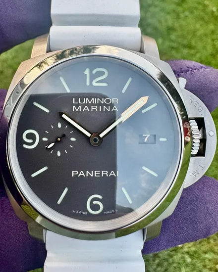 2011 Panerai Luminor Marina 44MM Brown Dial Rubber Strap (PAM00352)