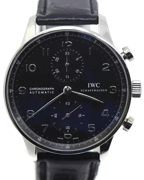 IWC Schaffhausen Portugieser Chronograph 40.9MM Blue Dial Leather Strap (IW371447)