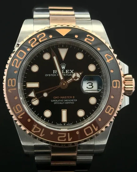 Rolex GMT-Master II "Rootbeer" 40MM Black Dial Two-Tone Oyster Bracelet (126711CHNR)