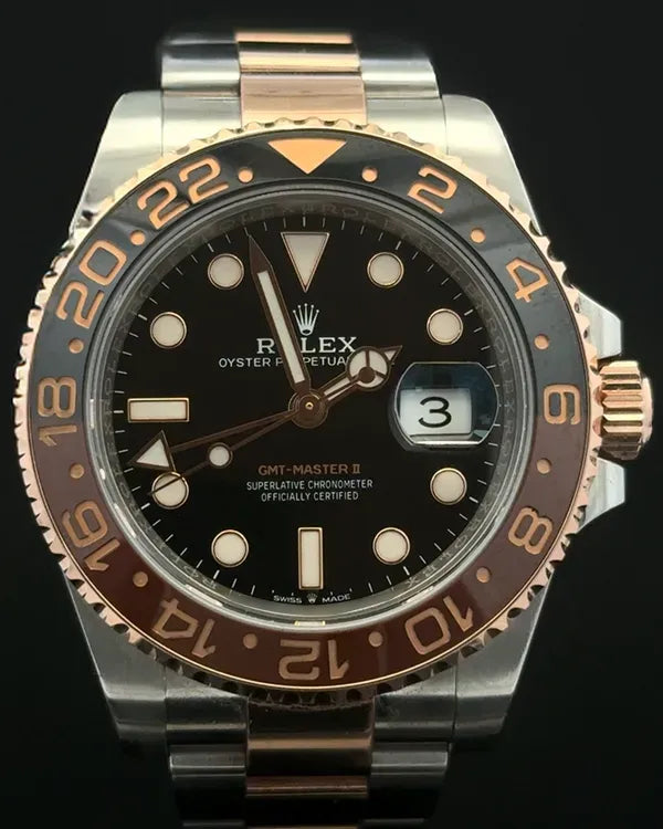 Rolex GMT-Master II "Rootbeer" 40MM Black Dial Two-Tone Oyster Bracelet (126711CHNR)